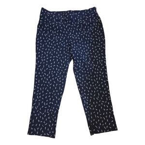 Maurices Navy and White Patterned Leggings Size Large By Maurices